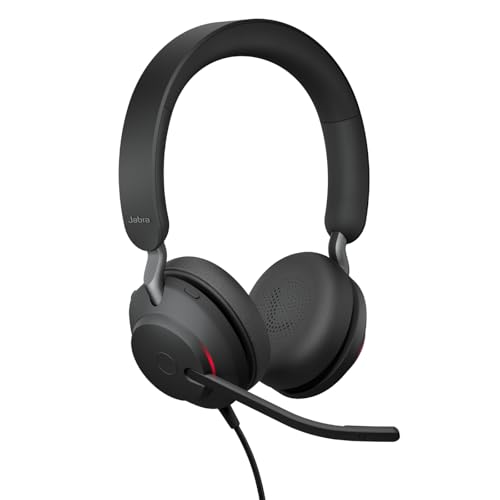 Jabra Evolve2 40, MS Stereo Casque Avec fil Arceau Bureau/Centre d'appels USB Type-A Bluetooth Noir