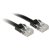 LINDY Cat.6 Flat Ribbon Patch Cable Black 1m Without Shielding