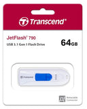 TRANSCEND Cle USB 3.0 JetFlash 790 - 64Go Blanc