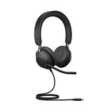 Jabra Evolve2 40, MS Stereo Casque Avec fil Arceau Bureau/Centre d'appels USB Type-A Bluetooth Noir