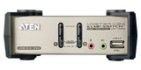 Aten CS1732B kvm 2 ports VGA/USB/Audio + 2 ports hub et OSD