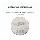 ANSMANN Pile lithium 5020122 CR2032 blister de 1
