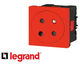 LEGRAND Prise secteur Mosaic simple 45x45 45° 10/16 A Rouge détrompée
