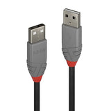 LINDY 2m USB 2.0 Type A Cable Anthra Line USB Type A Male to Male