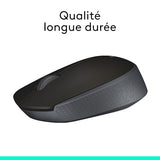 LOGITECH B170 Mouse optical 3 buttons wireless 2.4 GHz USB wireless receiver black