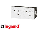 LEGRAND Prise secteur Mosaic double 45x45 45° 10/16 A