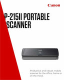 CANON P-215II Document scanner CMOS/CIS Duplex 216x1000mm 600x600dpi 15ppm mono/10ppm colour ADF 20sheets 500scans/d USB 2.0