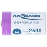 ANSMANN Accu lithium Mono D, 2 pièces, rechargeables Type-C, 1,5 V