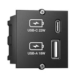 BACHMANN Plastron chargeur 2 ports USB A et C