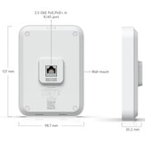 Ubiquiti U7 In-Wall 4300 Mbit/s Blanc Connexion Ethernet, supportant l'alimentation via ce port (PoE)