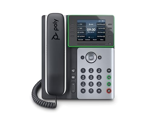 Poly Edge E350 Téléphone VoIP PoE 8 comptes SIP LCD 2.8" USB-C WiFi & BlueTooth