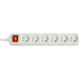 LINDY 6 way Mains Gang Socket with switch FR France