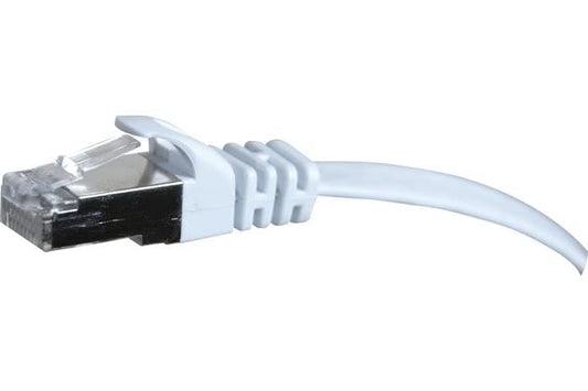 Cordon RJ45 plat catégorie 6 U/FTP snagless blanc - 5 m