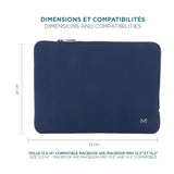 MOBILIS Housse Skin Sleeve pour ordinateur 12.5-14" - Bleu marine, Gris