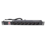 Extralink 19\" 1U 7 SOCKET EU TYPE POWER PDU WITH SWITCH PDU 7-EU Bloc d'alimentation