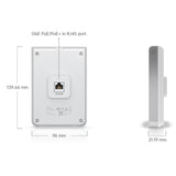 Ubiquiti U6-IW Networks Unifi 6 In-Wall 573,5 Mbit/s Blanc Connexion Ethernet, supportant l'alimentation via ce port (PoE)