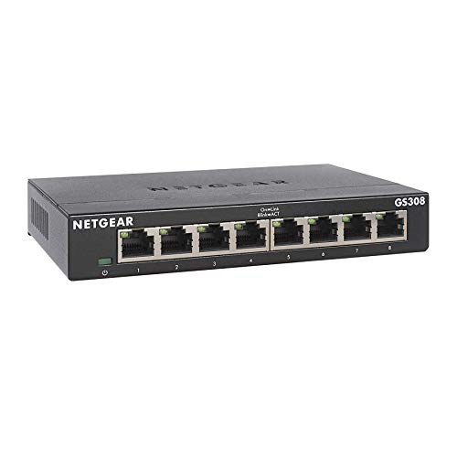 NETGEAR GS308-300PES commutateur réseau Non-géré L2 Gigabit Ethernet (10/100/1000) Noir
