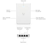 Ubiquiti U6-IW Networks Unifi 6 In-Wall 573,5 Mbit/s Blanc Connexion Ethernet, supportant l'alimentation via ce port (PoE)