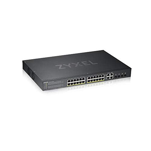Zyxel GS1920-24HPV2 Géré Gigabit Ethernet (10/100/1000) Connexion Ethernet, supportant l'alimentation via ce port (PoE) Noir