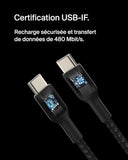 BELKIN BOOST CHARGE USB-C to USB-C 2.0 Cable Braided 1M Black