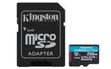 KINGSTON 256Go microSDXC Canvas Go Plus Gen4 200Mo/s A2 U3 V30 Card + Adapter