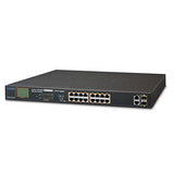 Planet FGSW-1822VHP SW 16P PoE+ 300W+ écran LCD +2G +2SFP
