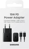 SAMSUNG 15W Adapter C to C Cable included Black
