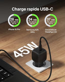 BELKIN 45W USB PD Wall Charger with PPS BLK w/ 1m 3aMP PVC C-C Cable