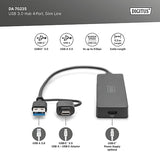 Digitus DA-70235 hub & concentrateur USB 3.2 Gen 1 (3.1 Gen 1) Type-A + Type-C 12000 Mbit/s Noir