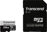 TRANSCEND 256Go microSDavec adaptateur SD UHS-I U3 A2 pour les consoles de jeux portables