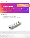 Aruba Instant On 10G SFP+ LC SR 300m OM3 MMF Transceiver
