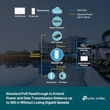 TP-LINK SG2005P-PD Switch IP55 5p Gigabit entrée PoE++/ 4 sorties PoE+