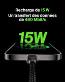 BELKIN BOOST CHARGE USB-A to USB-C Cable Braided 1M Black