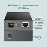 TP-LINK 10/100 Mbps RJ45 to 100 Mbps Single-mode SC WDM Bi-Directional Fiber Converter With 1-Port PoE