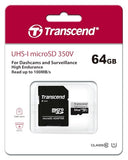TRANSCEND 64Go microSD w/ adapter U1 High Endurance