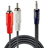 LINDY Premium Audio Adaptercable 2m 2x Phono/RCA to 3.5mm Stereo Jack
