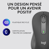 LOGITECH Signature M650 L LEFT Mouse large size left-handed optical 5 buttons wireless Bluetooth 2.4 GHz GRAPHITE