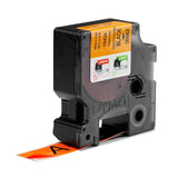 DYMO Rhino Etiquette industrielle vinyle 19 mm x 5,5 m noir/orange