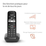 Gigaset AS690 téléphone sans fil DECT noir - base + combiné