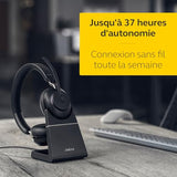 Jabra Evolve2 65, MS Stereo Casque Sans fil Arceau Bureau/Centre d'appels USB Type-A Bluetooth Noir
