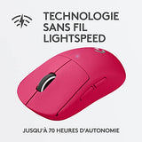 LOGITECH G PRO X SUPERLIGHT Gaming mouse right-handed optical 5 buttons wireless 2.4 GHz USB LIGHTSPEED receiver magenta
