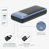 Powerbank 20000mAh pour laptop 45W charge ultra rapide power