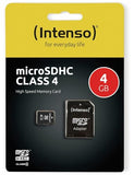 INTENSO Carte MicroSDHC Class 4 - 4 Go