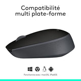 LOGITECH B170 Mouse optical 3 buttons wireless 2.4 GHz USB wireless receiver black