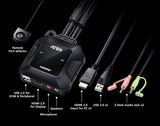 ATEN CS22H Switch KVM HDMI 4K/USB avec télécommande