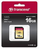 TRANSCEND Carte SDHC UHS I 500S Class 10 16 Go