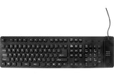 Clavier en silicone souple et étanche combo USB/PS2 noir
