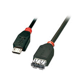 LINDY USB 2.0 Cable Type Micro-B/A OTG 1m Micro-B plug to A coupling