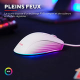 TRUST Souris gaming filaire YBAR+ blanche
