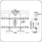 AAVARA Support à poser DS610 - 6 écrans